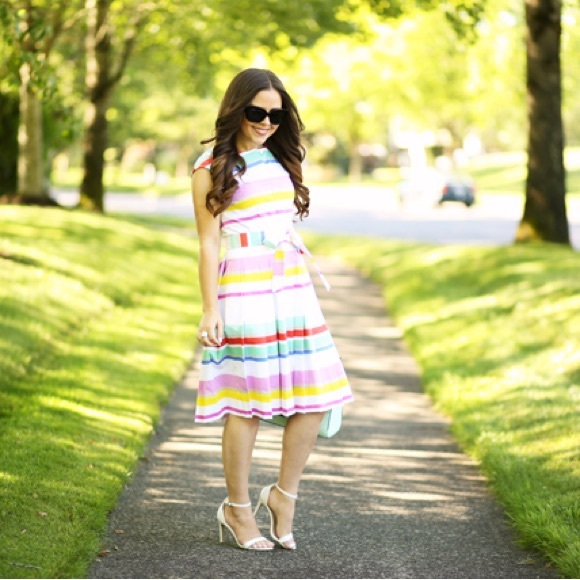 🆕WOMENS kate spade new york Multi Cape Stripe Shirtdress Size 0👗♠️ - Picture 6 of 6